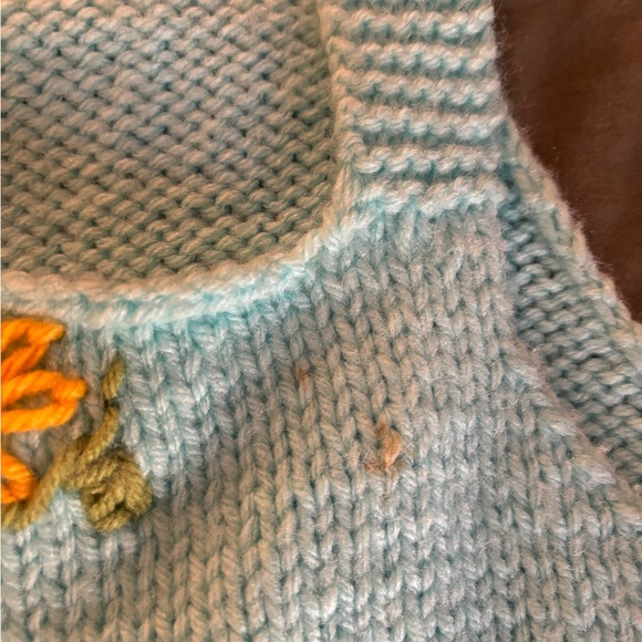 Handmade Knitted Turquoise Tank Top - Picture 2 of 3